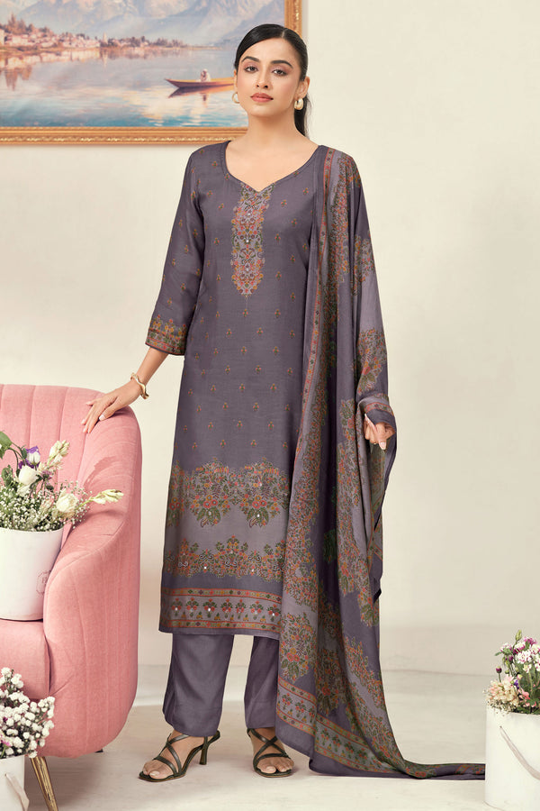 Royal Pashmina Digital Print Handwork Casual Salwar Kameez
