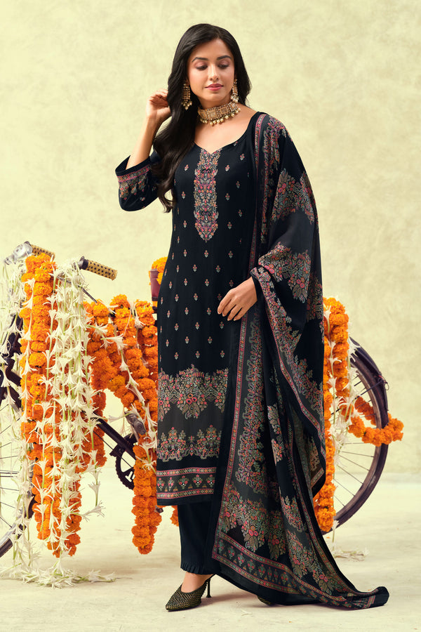 Classic Pashmina Digital Print Ethnic Salwar Kameez