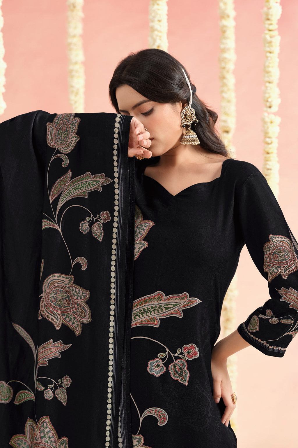 Bemberg Pashmina Digital Print Festive Wear Salwar Suit