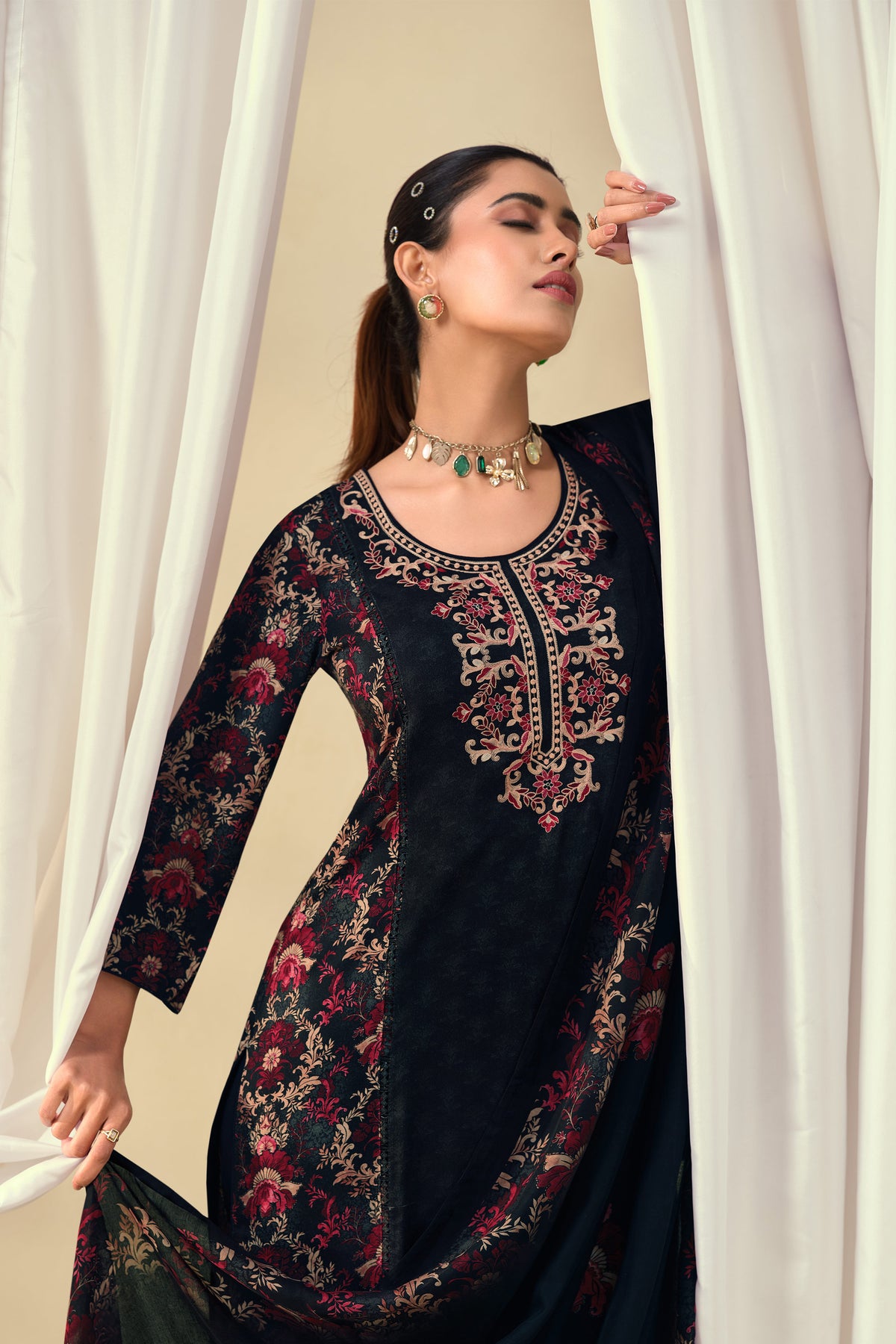 Classic Pashmina Digital Print Festive Wear Salwar Suit