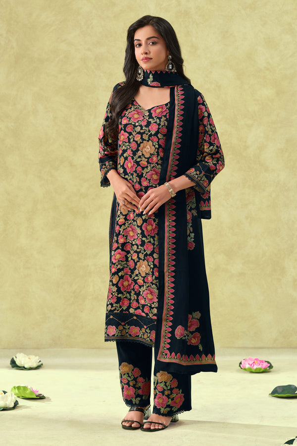Graceful Pashmina Embroidery Work Ethnic Suit