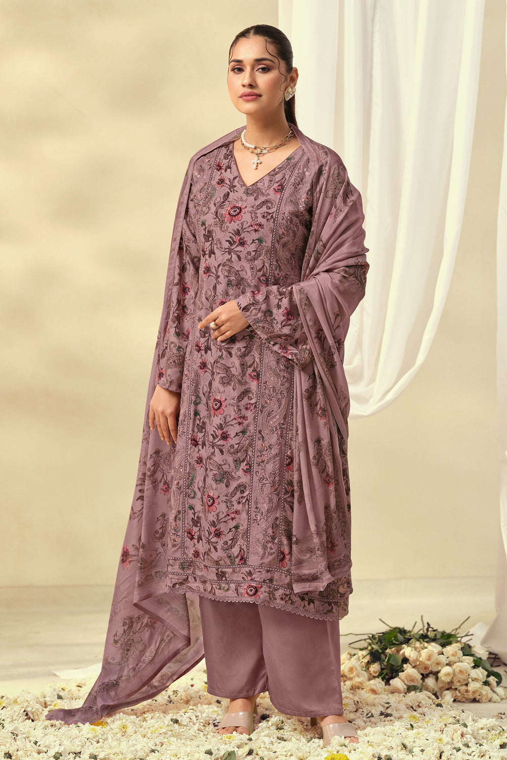 Premium Pashmina Digital Print Festive Wear Salwar Suit
