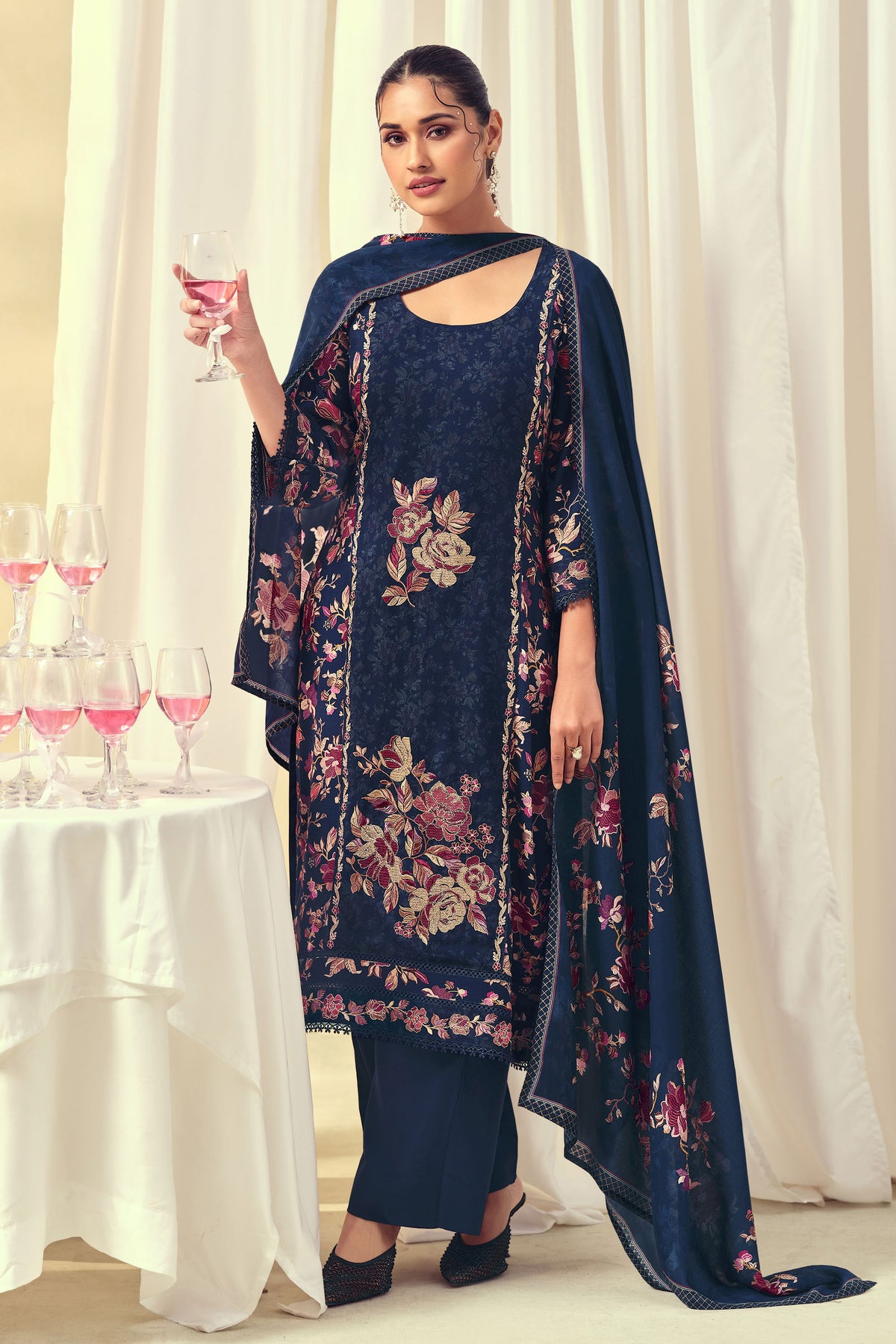 Premium Pashmina Shawl Print Designer Salwar Suit
