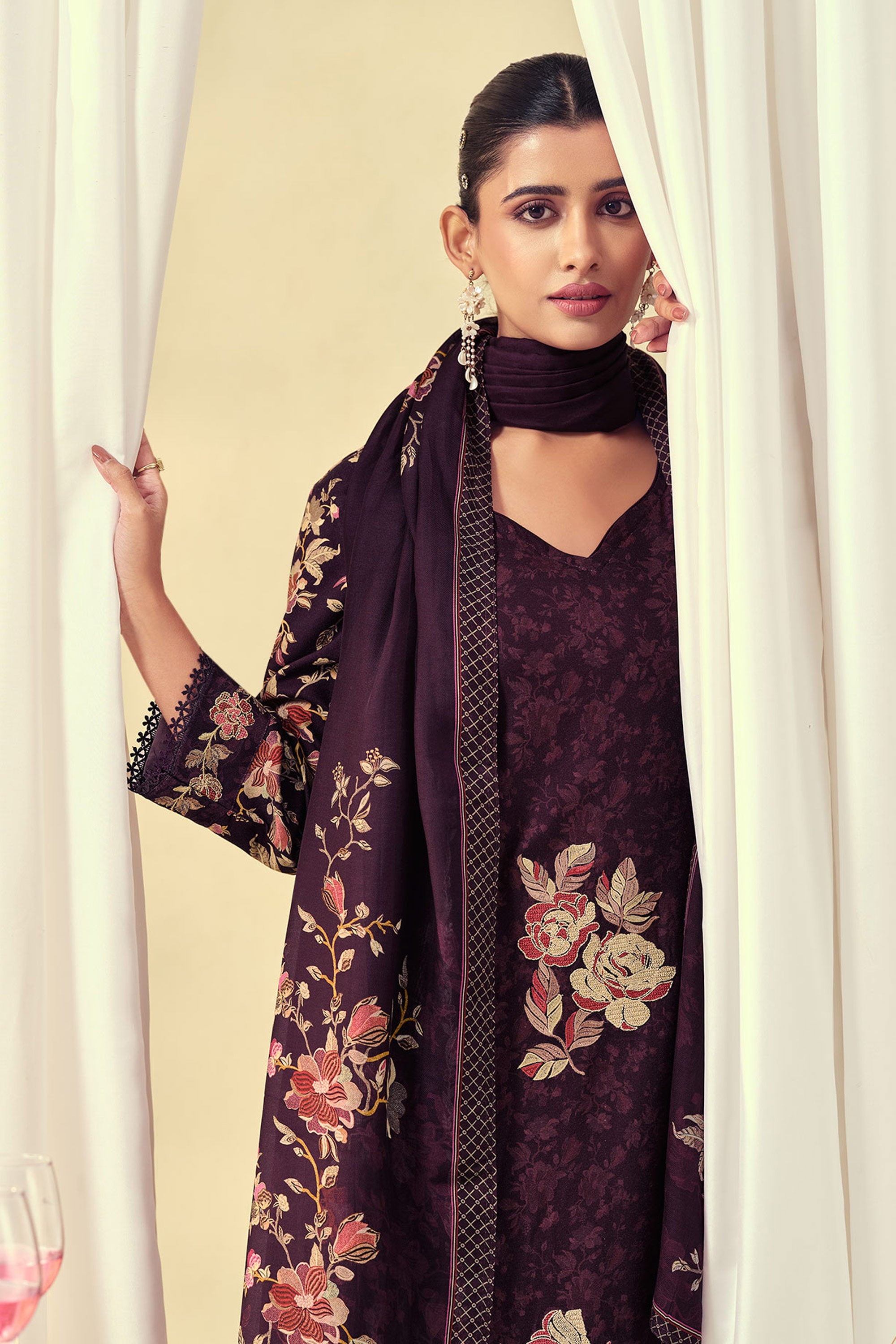 Pure Pashmina Digital Print Festive Wear Salwar Kameez Secondary image