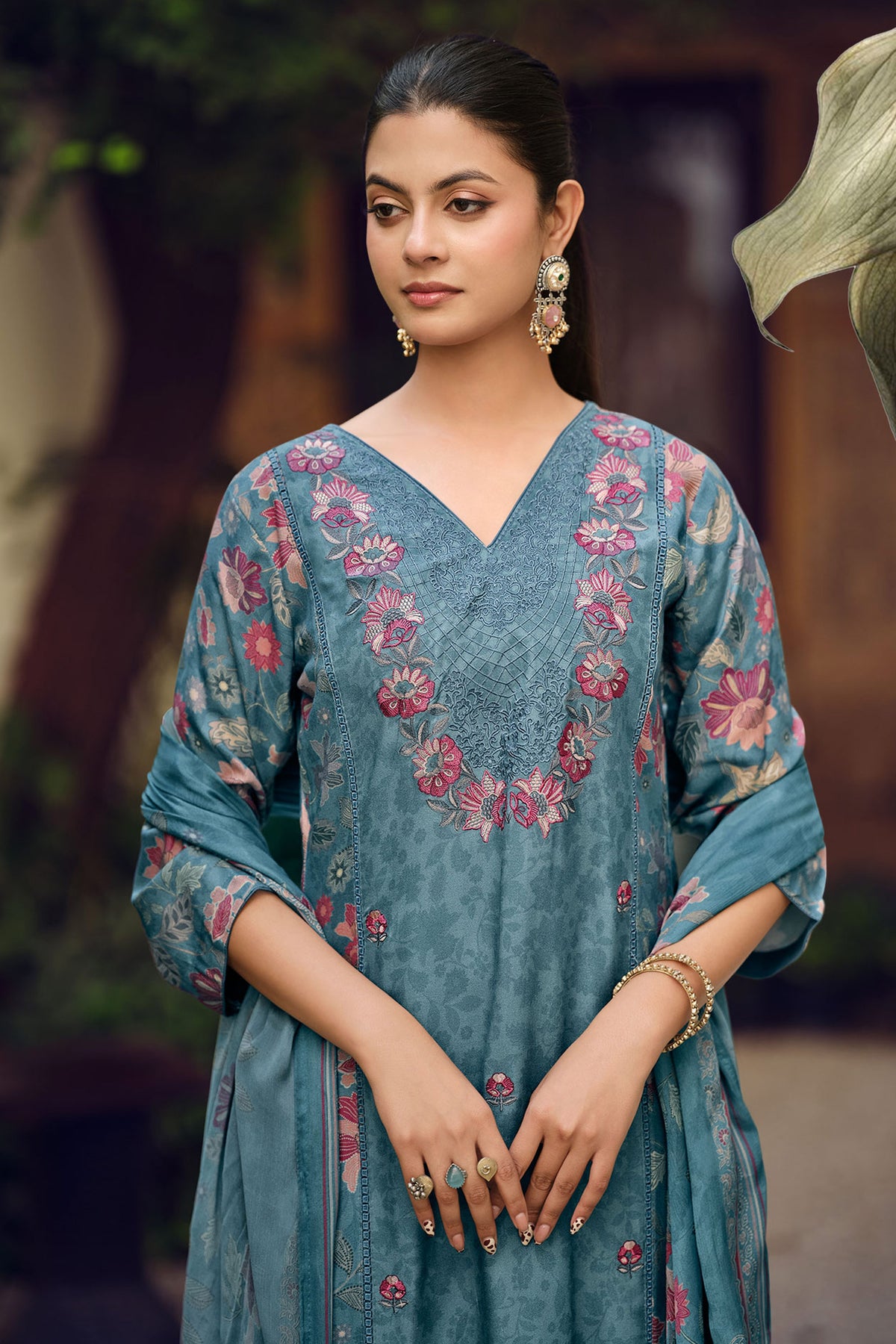 Premium Pashmina Embroidery Work Party Wear Salwar Suit