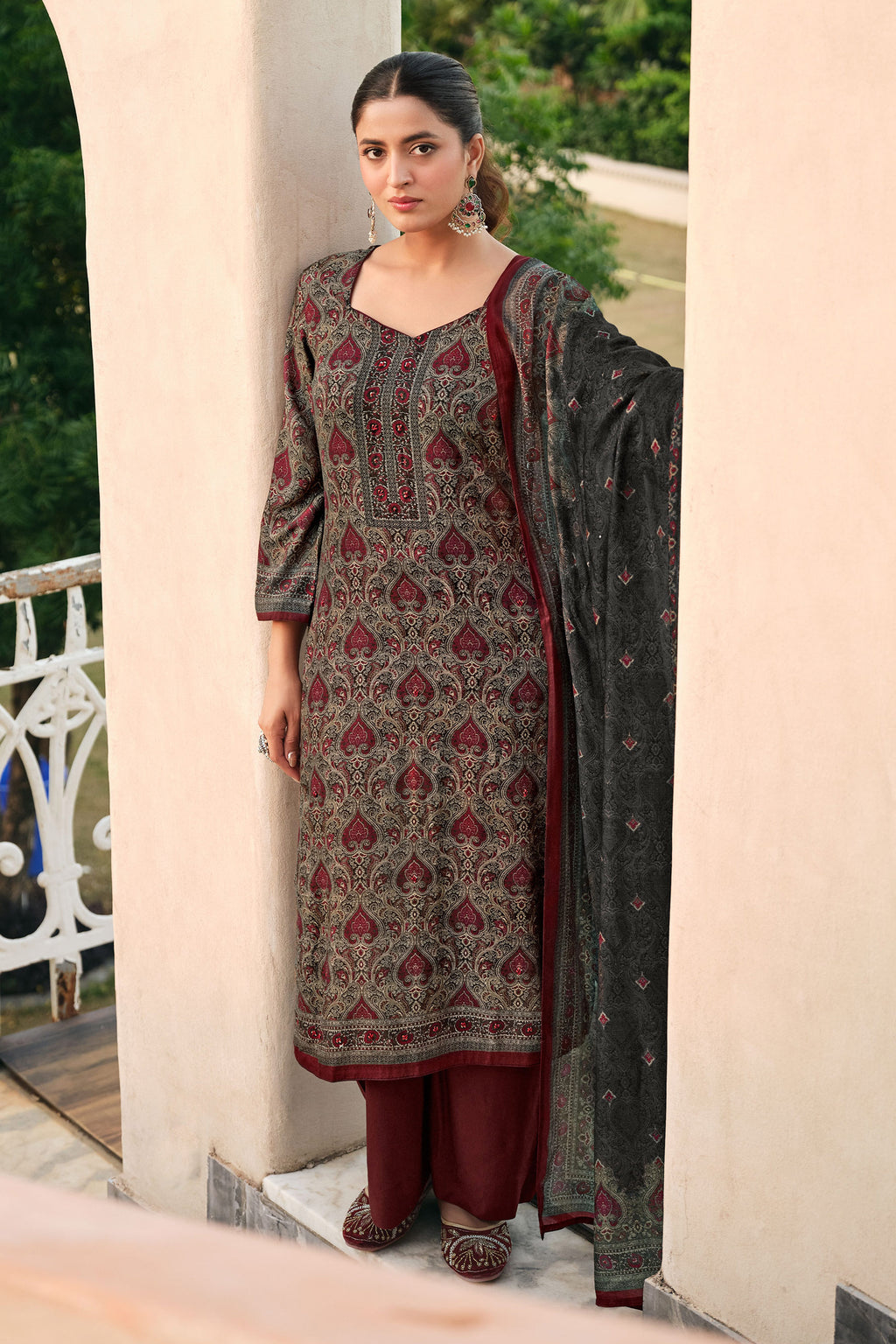 Pure Premium Pashmina Digital Print Designer Handwork Salwar Suit