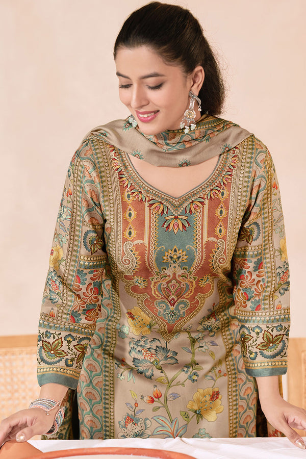 Premium Pashmina Handwork Printed Daily Wear Salwar Kameez