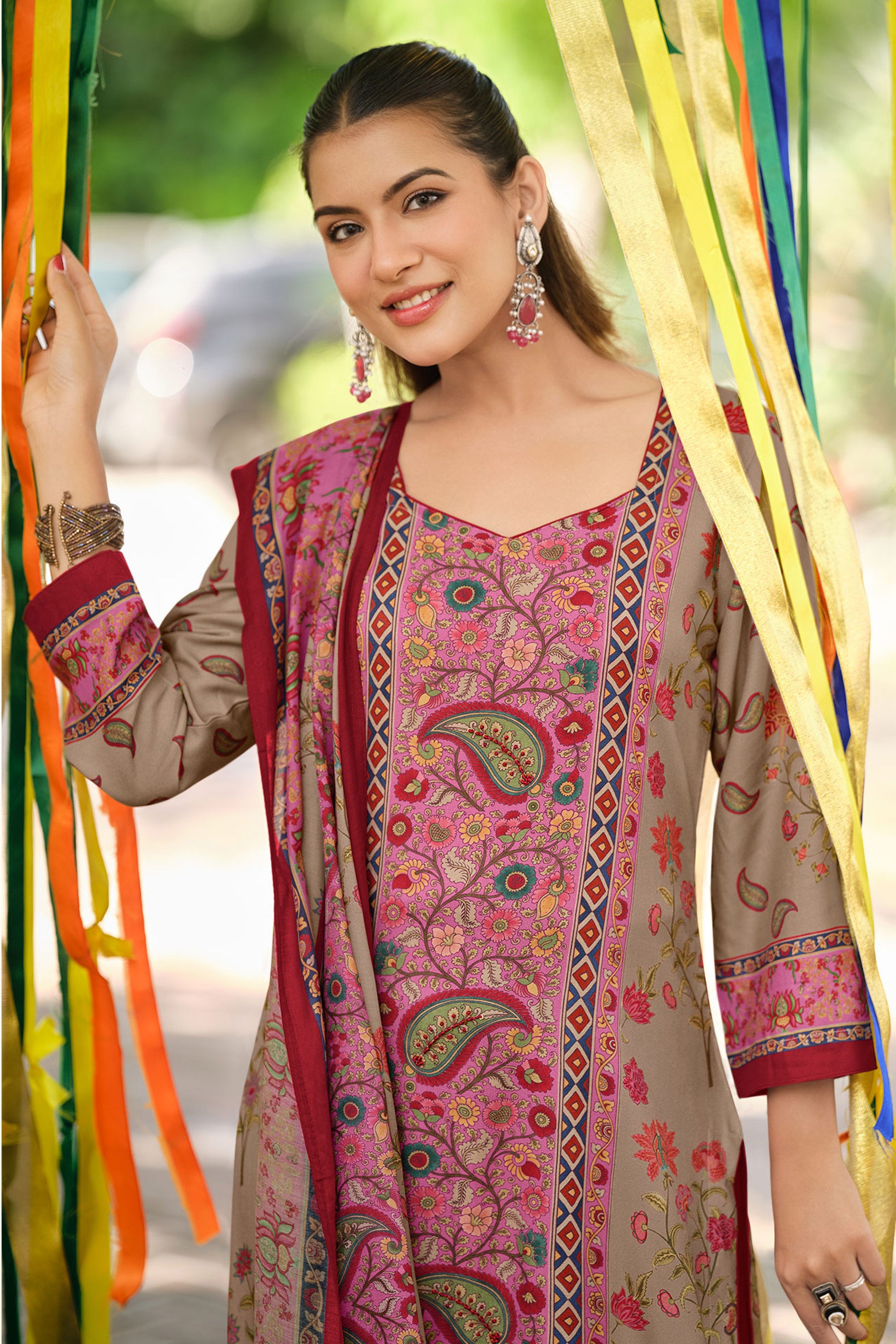 Premium Pashmina Digital Print Handwork Designer Salwar Suit Secondary image