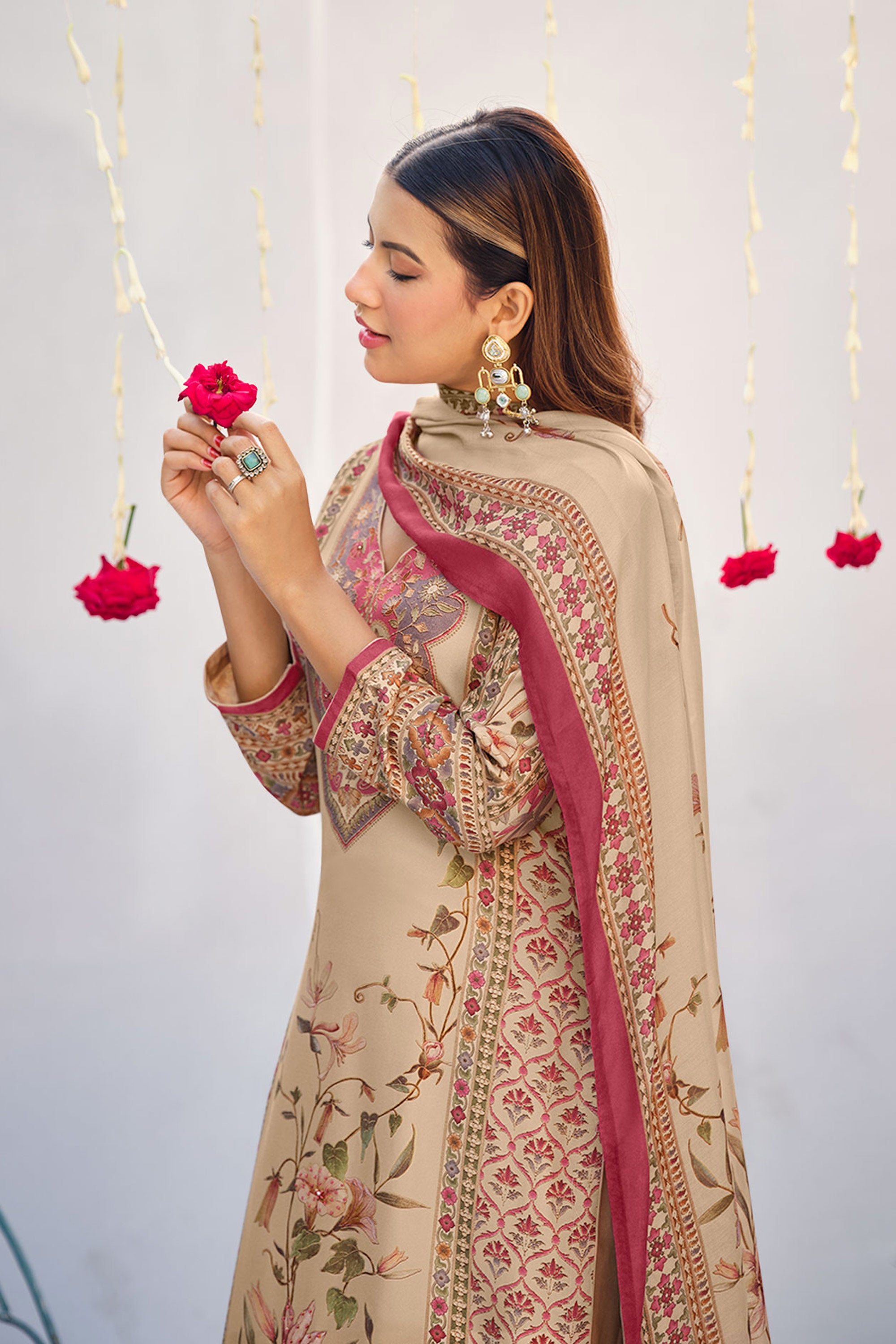 Elegant Pure Pashmina Digital Print Party Wear Suit Secondary image