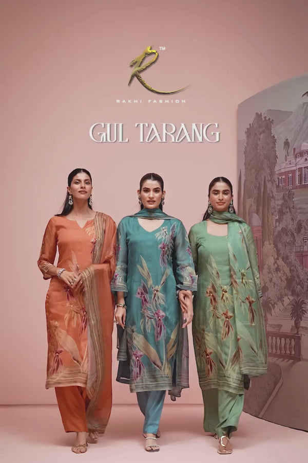 Pure Viscose Organza Digital Print Handwork Salwar Kameez